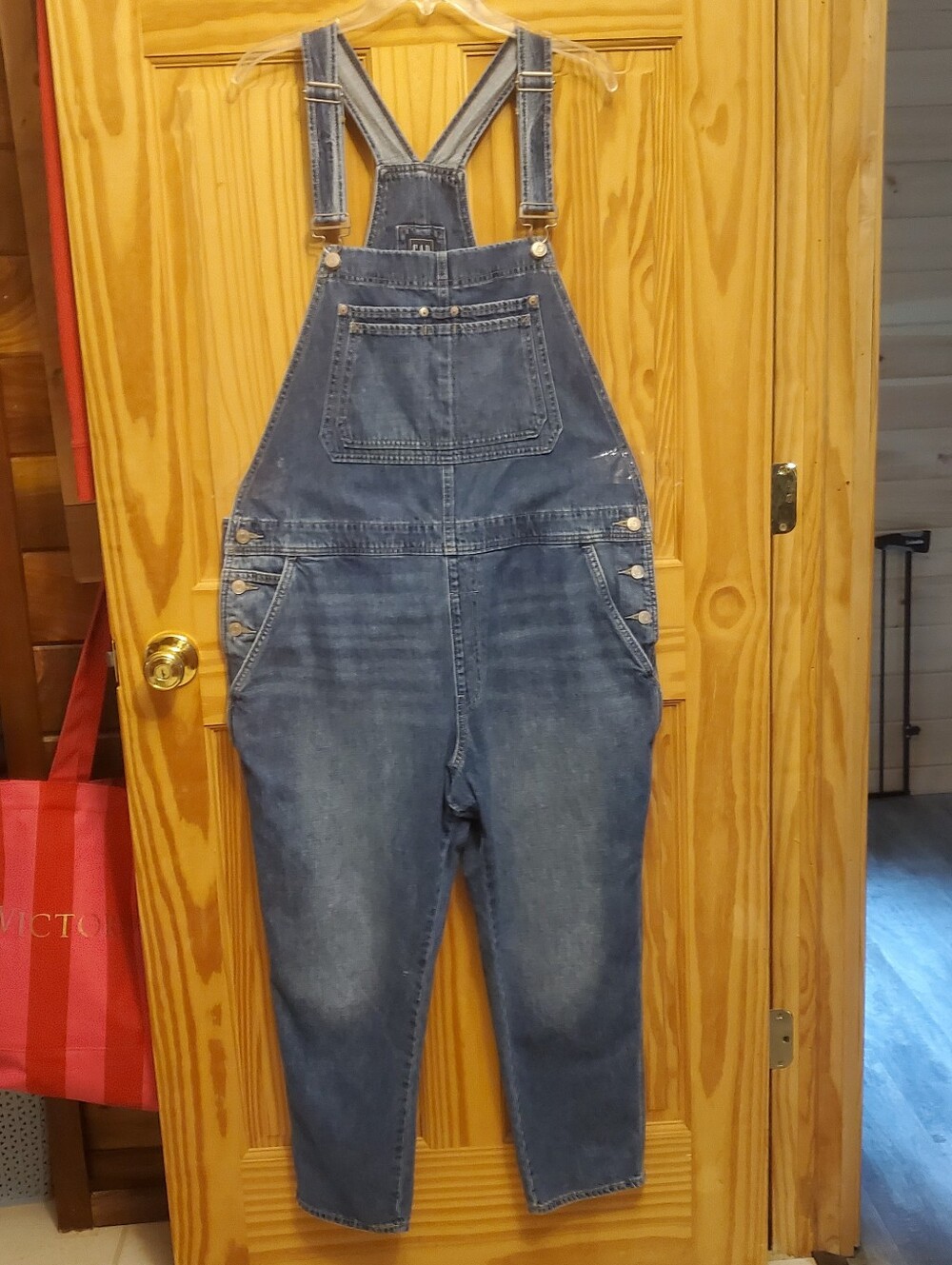 Gap Denim Jean Bib Slouchy Overalls  Extra Large XL